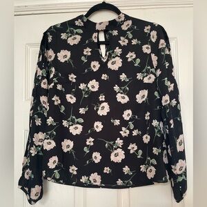 Monteau - Small Black Floral Blouse